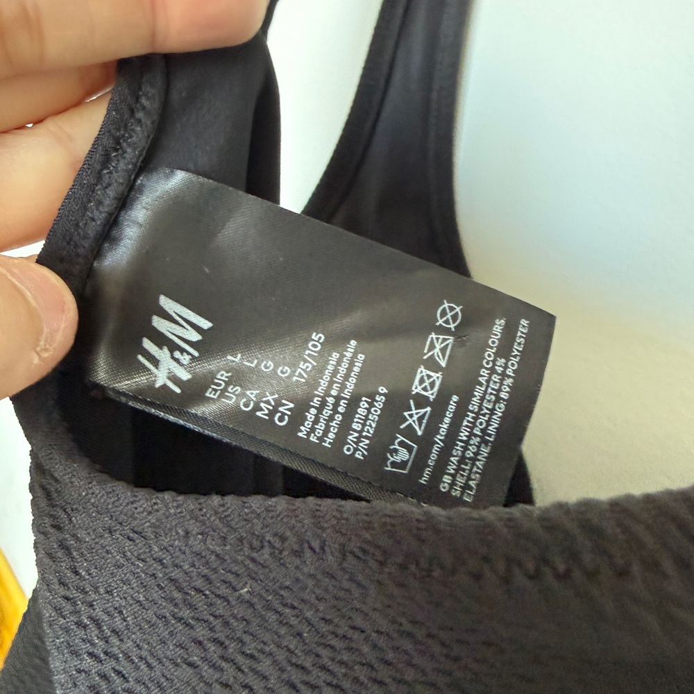 H&M Black One Piece Bodysuit Large - Picture 3 of 6